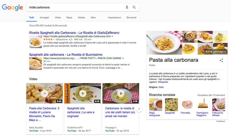 Ricerca nel titolo