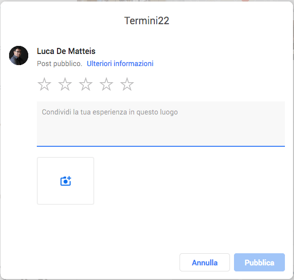 Form recensioni Google