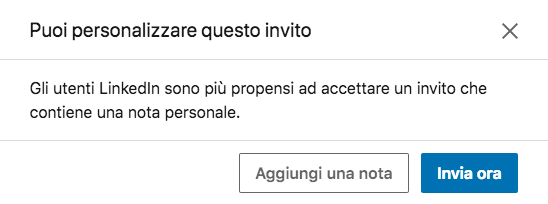 collegati linkedin nota