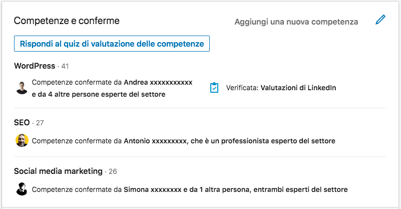 competenze linkedin