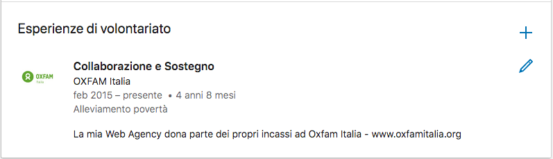 volontariato linkedin