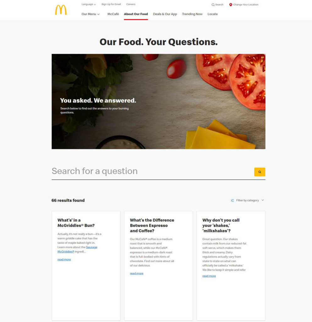 FAQ macdonalds