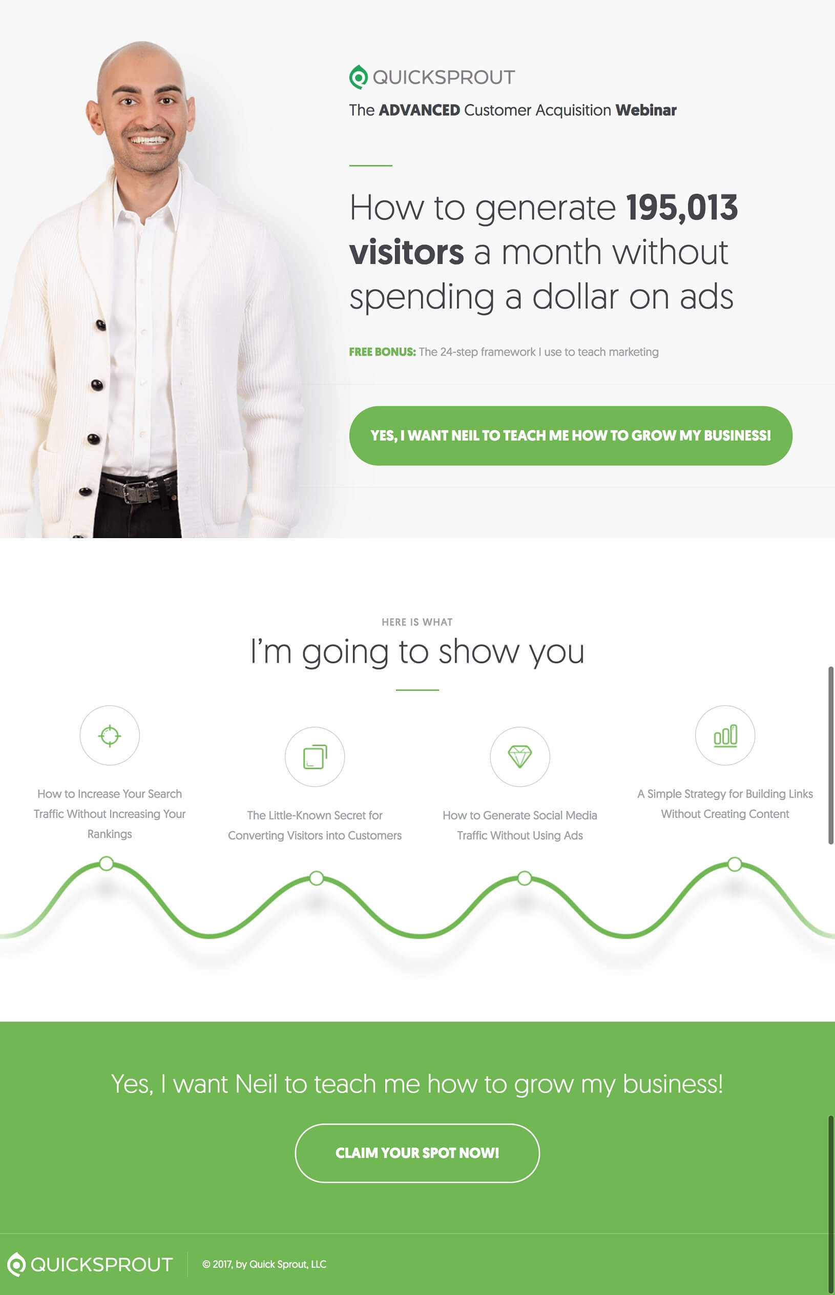 landing page QuickSprout