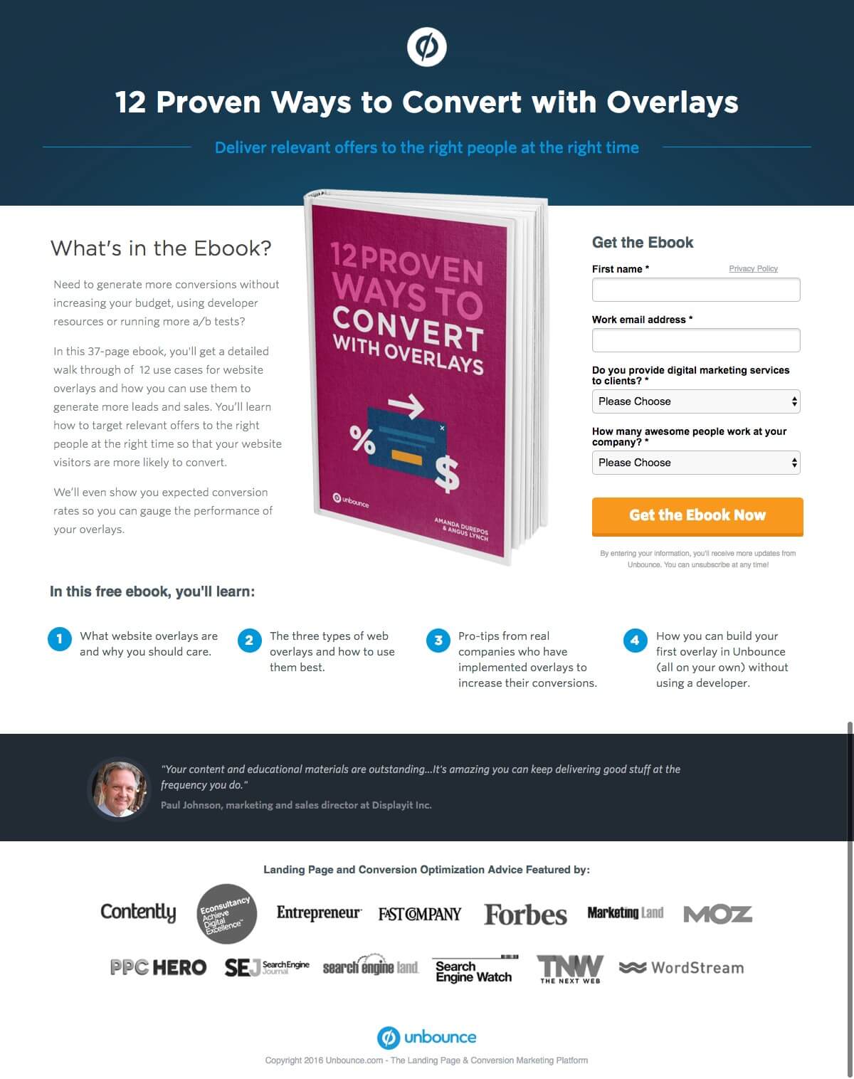 landing page unbounce