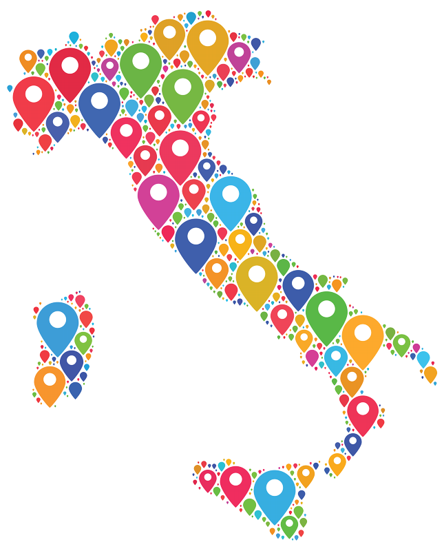 italia mappa markers italia mappa markers