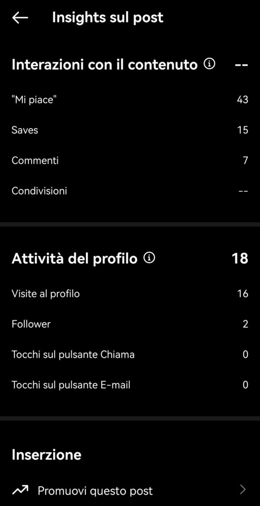 insights profilo instagram