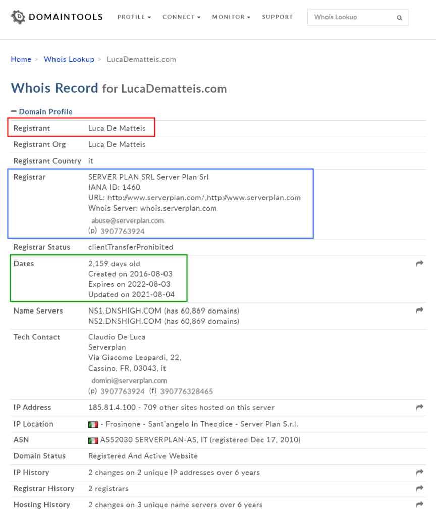 whois dominio lucadematteis