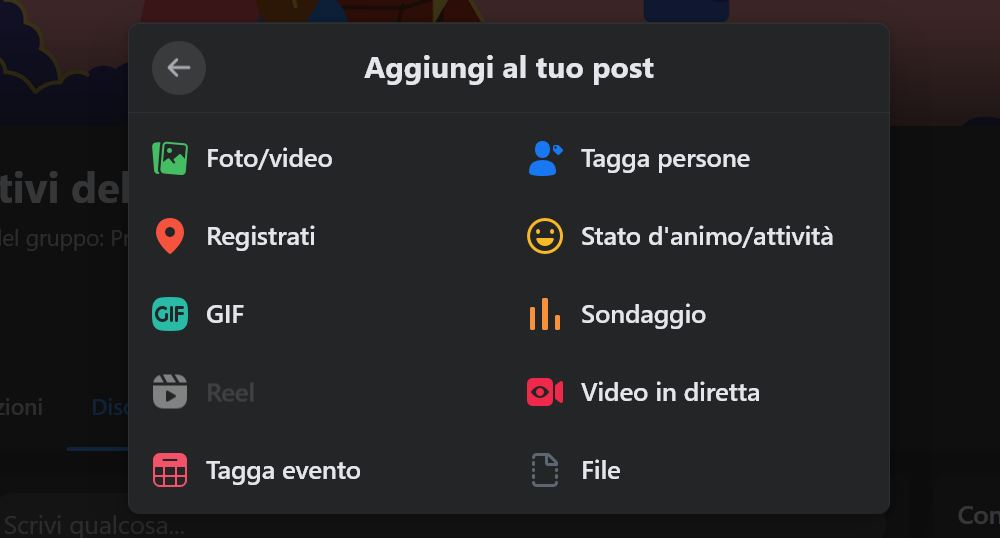 diretta gruppo facebook