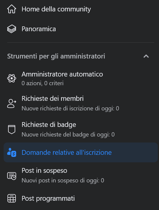 domande iscrizione gruppo facebook