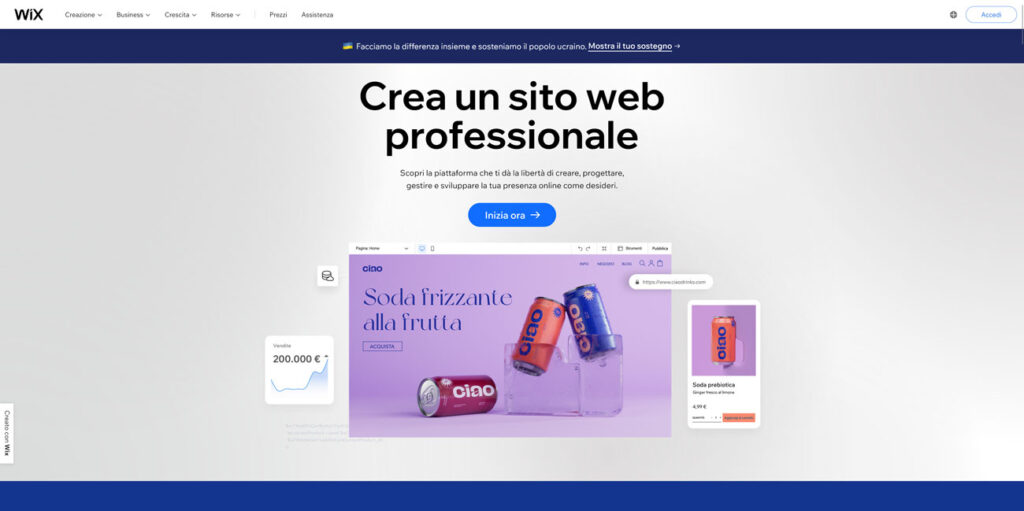 wix sito web gratis