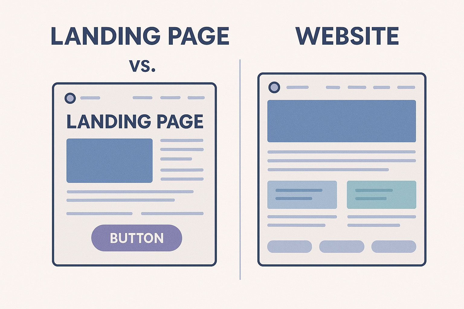 landing page sito web differenze