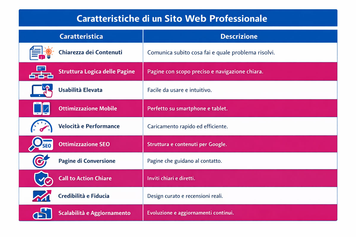 caratteristiche sito web